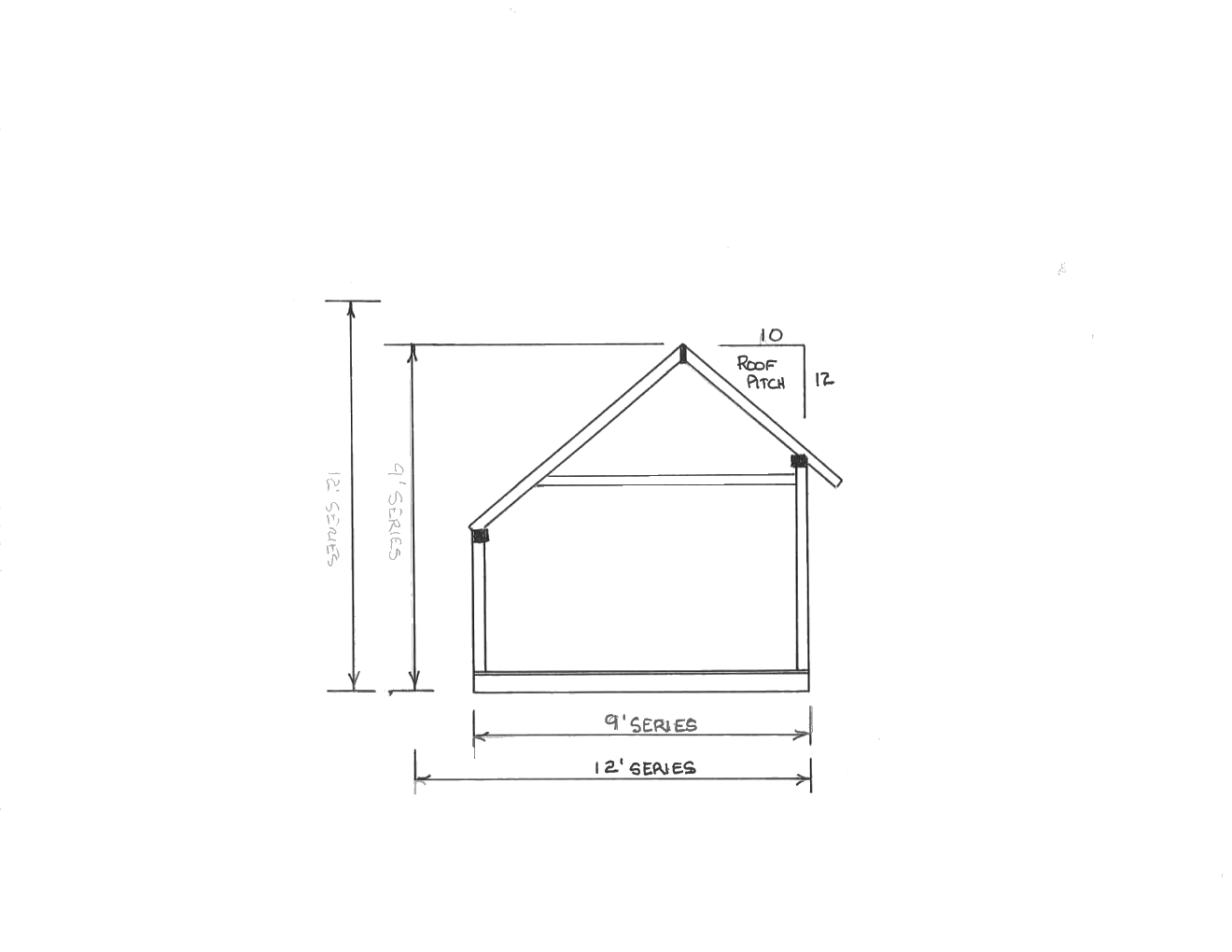 Saltbox Shed Section Through