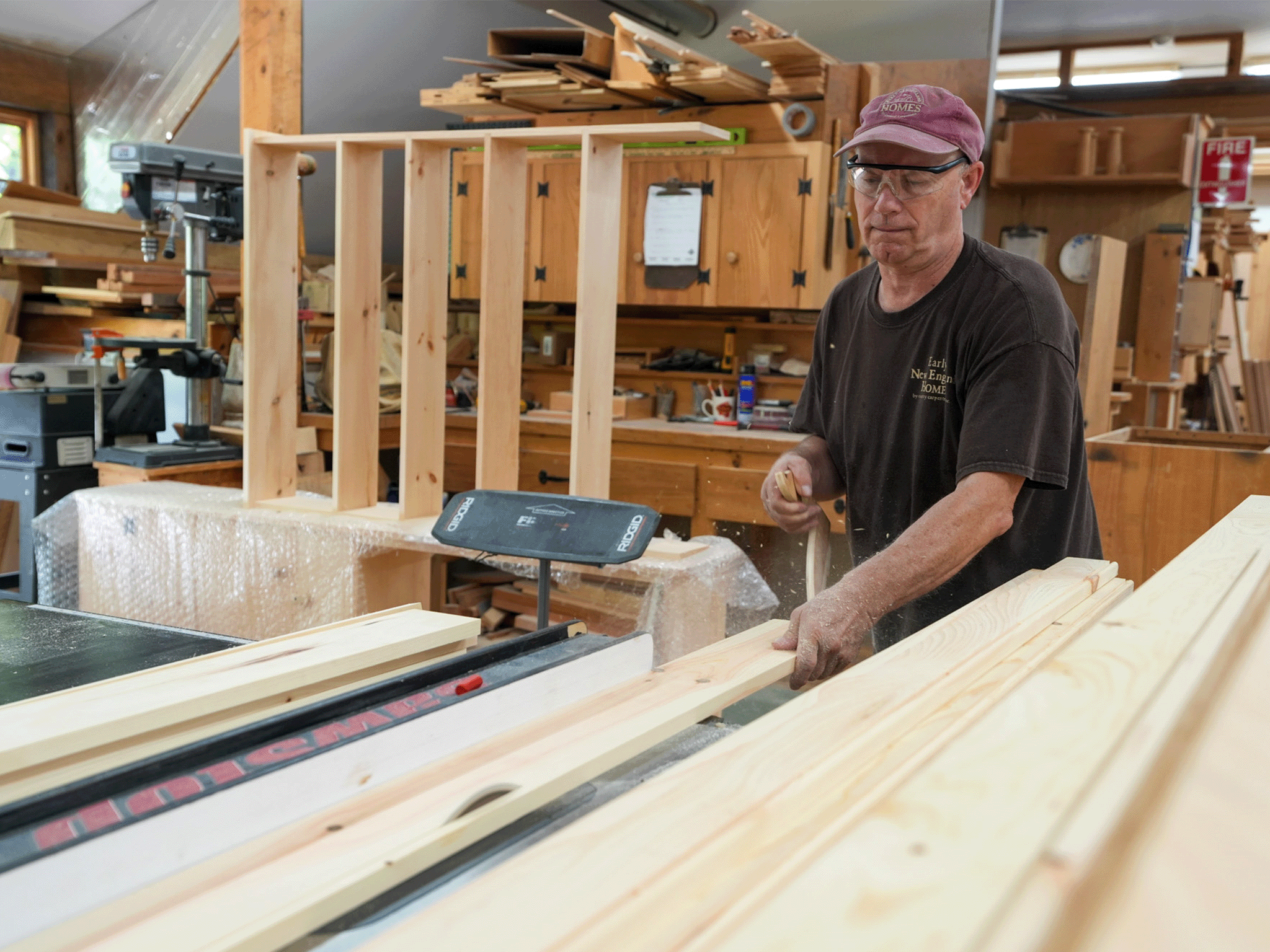 Custom Built-ins 1 Master craftsman in the Early New England Homes workshop