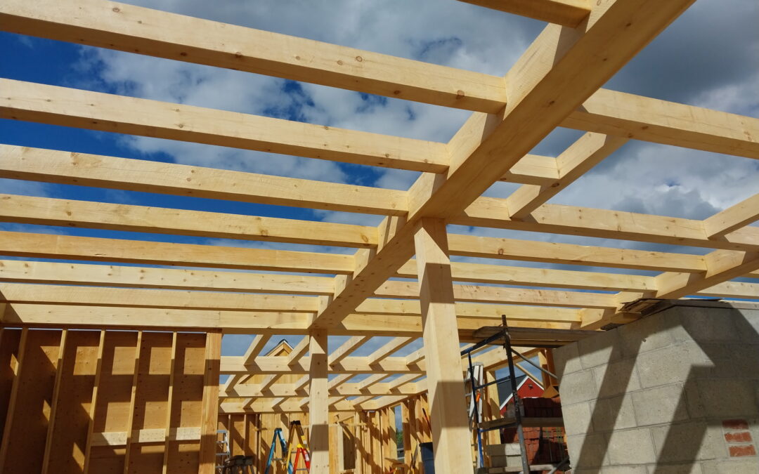 Frame construction at an Early New England Home.