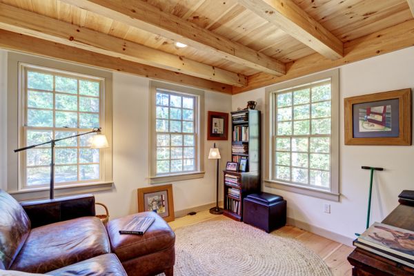 Interior image of a home office inside a Cape Cod style home from Early New England Homes.