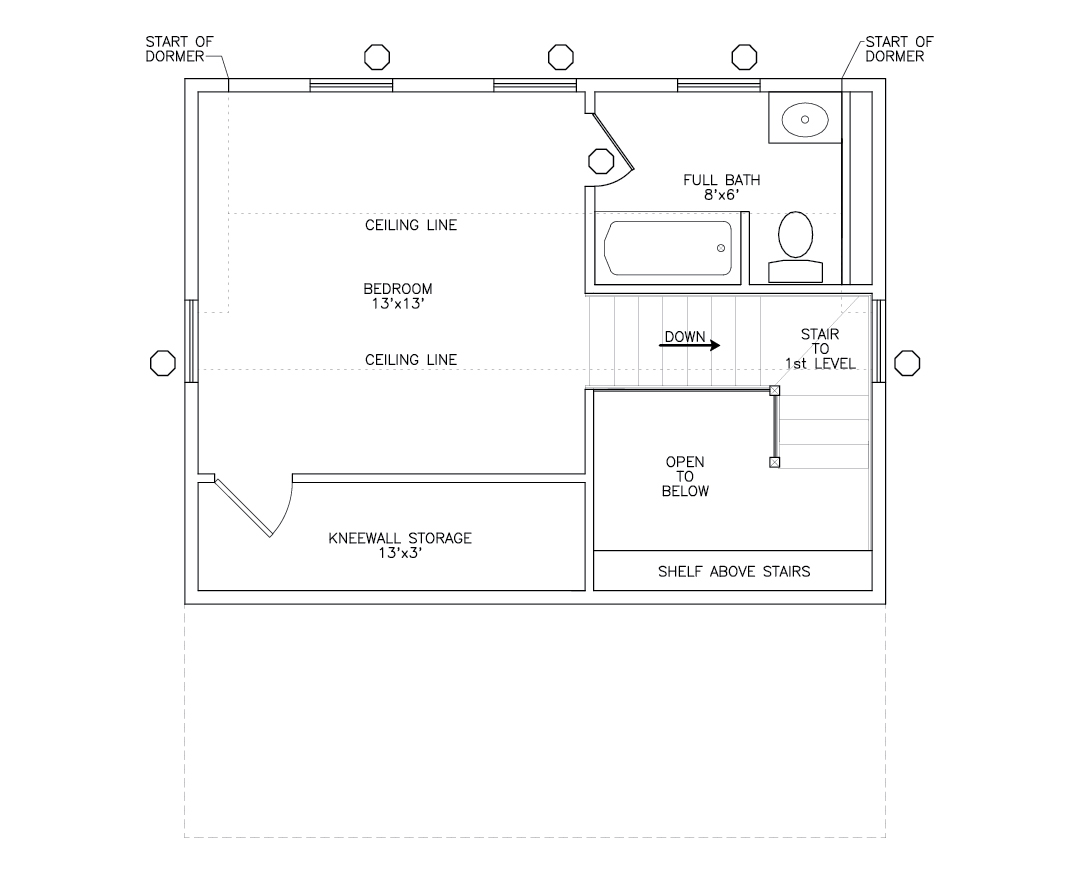 The Nutmeg ADU upper level floor plan